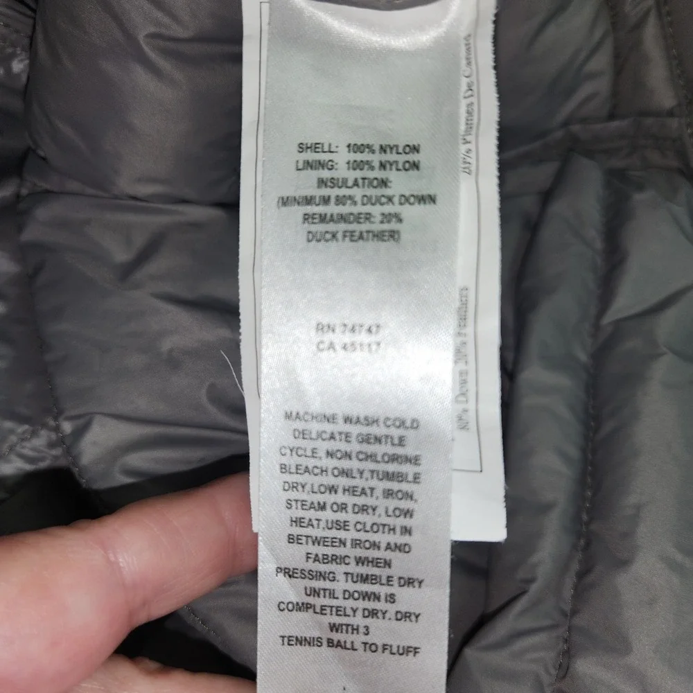 RED HEAD Puffer Vest Mens 2XL Gray Duck Down‎ Feather Filled Outdoor Hiking FLAW